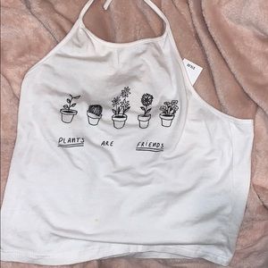Brandy Melville new plants are friends halter top